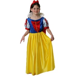 Das Kostümland Prinzessin-Kostüm Schneewittchen Kleid mit Cape für Mädchen – Märchen Kinderkostüm gelb 104