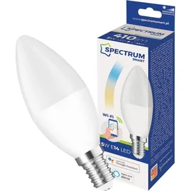 Spectrum Smart LED Kerze 5W = 35W E14 matt Warmweiß bis Tageslichtweiß 2700K - 6500K Tuya Wi-Fi dimmbar