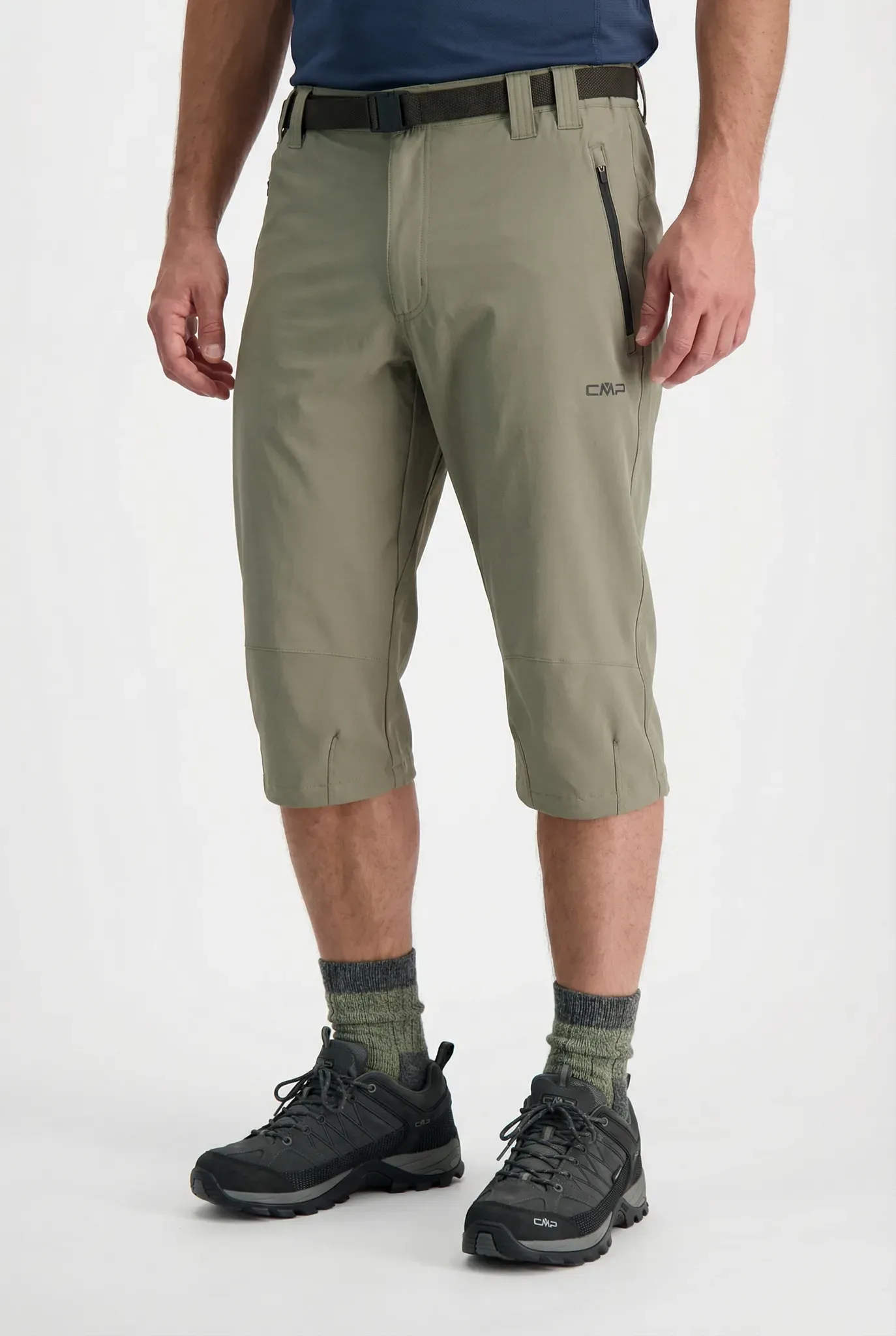 Shorts CMP, Herren, Gr. 58, N-Gr, beige (sage), Obermaterial: 89% Polyester, 11% Elasthan, Hosen Shorts, leichtes Material, widerstandsfähiger Stoff, schnelltrocknend