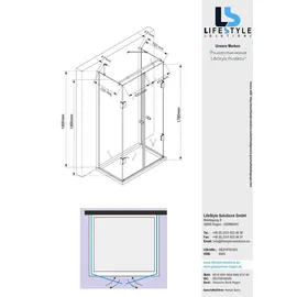 Glaszentrum Hagen 80x100x80x180cm Ares U-Duschkabine Silber