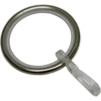 GARDINIA Gardinenringe mit Gleiteinlage Edelstahl-Optik