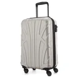 suitline Handgepäck Hartschalen-Koffer Koffer Trolley Rollkoffer Reisekoffer, TSA, 55 cm, ca. 34 Liter, 100% ABS Matt, Matt Weiß