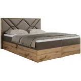 MKS Boxspringbett 160 x 200 cm H3 Braun