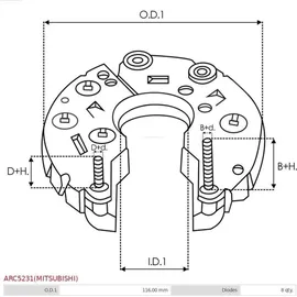 AS-PL Gleichrichter, Generator Brandneu Mitsubishi