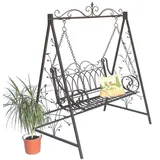 DanDiBo Ambiente DanDiBo Hollywoodschaukel Metall 2 Sitzer Antik Vintage 18688 Schmiedeeisen Gartenschaukel Garten - Braun, Schwarz