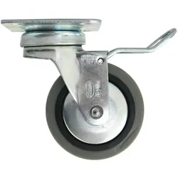 MS Beschläge Möbelrolle Transportrolle aus Metall mit Bremse Rolle aus Hartgummi Ø60mm