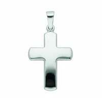 Kreuzkette ADELIA ́S "Halskette - 585 Weißgold Kreuzkette mit Kreuz Anhänger aus", silber, Halsketten, Damen, Gold Weißgold 585, Gold, Weißgold 585, Kreuzkette, Schmuckset mit bis 45 cm stufenlos verstellbarer 925 Silber Halskette