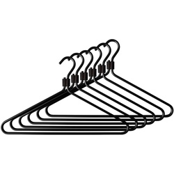 Radius Design - Kleiderbügel, schwarz / Clip schwarz (6er-Set)