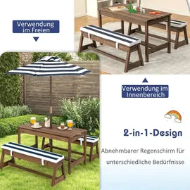 Costway Kindersitzgruppe 3-tlg. Blau/Braun