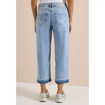 Cecil 7/8 Wide Leg Jeans, im Loose Fit Light Blue random bleached), 30, - 30W / 26L
