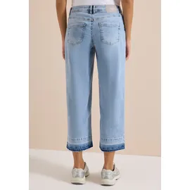 Cecil 7/8 Wide Leg Jeans, im Loose Fit Light Blue random bleached), 30, - 30W / 26L