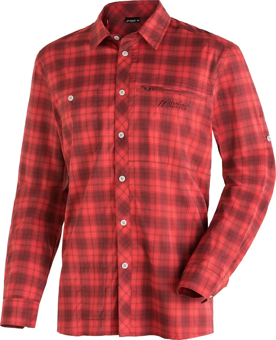 MAIER SPORTS Kasen L/S M He-Hemd 1/1 Arm el. red check, red check, 46