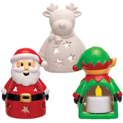 Teelichthalter "Weihnachtsfiguren"  (pro Set 3) Bastelaktivitäten zu Weihnachten
