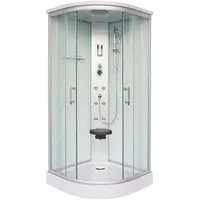 Sanotechnik Komplettdusche Scala, BxT: 90x90 cm, Sicherheitsglas, 1-tlg., mit Beleuchtung und Sitz silberfarben