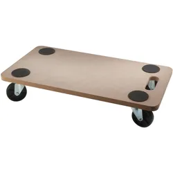 Diggers MDF-Dolly, 58x29 cm, 150 kg Kapazität, 50 mm harte PP-Räder, FSC 100%
