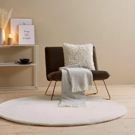 Schöner Wohnen Plaid Tebas, Hellgrau, Beige, Textil, Graphik, 140x200 cm Fransen, Wohntextilien, Decken, Plaids