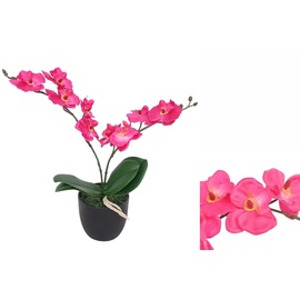 vidaXL Künstliche Orchidee mit Topf 30 cm Rot