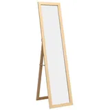 KOMFOTTEU Ganzkörperspiegel 2 in 1 Standspiegel, mit Holzrahmen, 147 x 29 cm beige