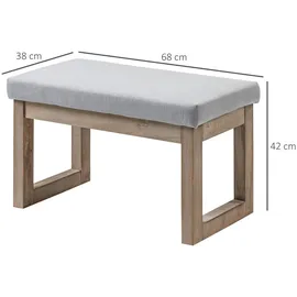 Homcom Fußbank Polsterhocker 68 x 42 x 38 cm Grau