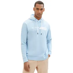 Tom Tailor Herren Kapuzenpullover PRINTED HOODIE Regular Fit Washed Out Blau 32245 S