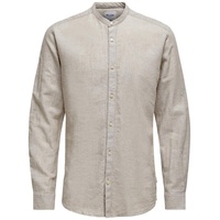 Only & Sons ONSCaiden LS SOLID Linen MAO Shirt NOOS«, grau