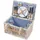 casa.pro Picknickkorb Lumparland Komplettset für 4 Personen 42 x 28 x 20 cm Weiß/Blau