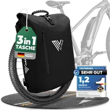 MIVELO 3in1 Fahrradtasche Gepäckträgertasche schwarz