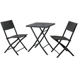 Svita Bistro-Set Balkonset Klappmöbel Stuhl Tisch Gartenmöbel Schwarz