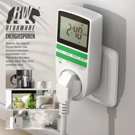 Bearware 4x Zeitschaltuhr, digital, programmierbar, LCD Display, Steckdosen Timer, max. 3680W
