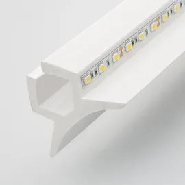LEDKIA Sockelleiste für 2 Led-streifen 2m Bogen Weiß