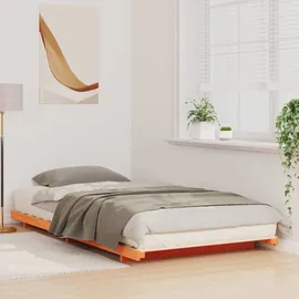 vidaXL Bodenbettgestell 100 x 200 cm Wachsbraun