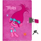 Stylex 51117 Plüsch-Tagebuch mit Schloss, Trolls Design