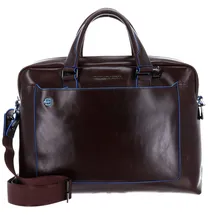Piquadro Blue Square Computer Briefcase Mogano