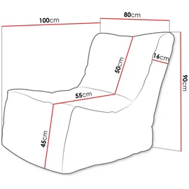 Mirjan24 Sitzsack, Gelb, Textil, Rechteckig, 80x90x100 cm, Wohnzimmer, Hocker, Sitzsäcke, XXL Sitzsäcke