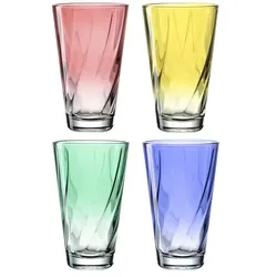 LEONARDO 4er-Gläserset  Twist , transparent/klar , Glas