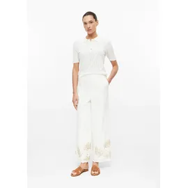 s.Oliver Wide-Leg-Hose mit Stickerei Beige 36