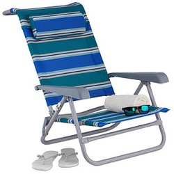 relaxdays Liegestuhl mit Armlehnen blau, 1 St.