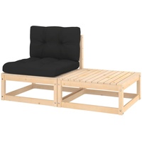 vidaXL 2-tlg. Garten-Lounge-Set mit Kissen Massivholz Kiefer