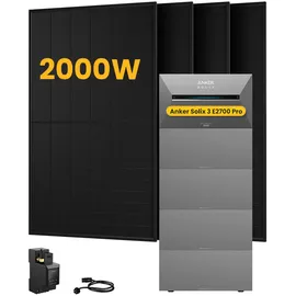 Anker SOLIX Solarbank 3 E2700 Pro 13,5 kWh inkl. 4x BP2700 Erweiterungsakku + 4x 500W Solarmodule + 5x Smart Plug