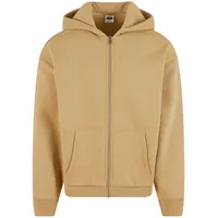 URBAN CLASSICS Fluffy Reißverschlusspullover - Union Beige - XL