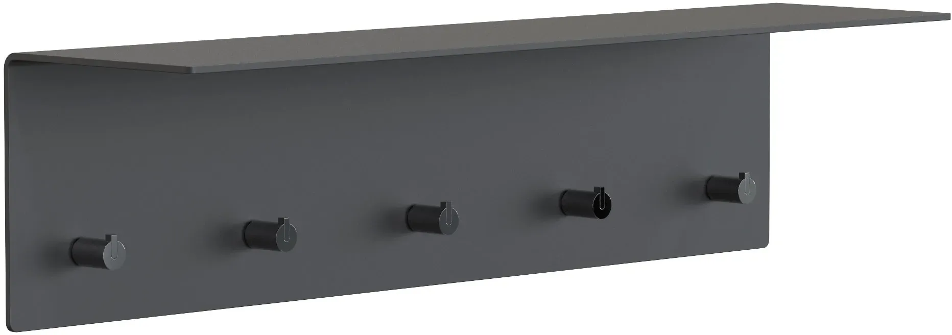 frost UNU Wandgarderobe 4002 mit 5 Haken weiß matt/edelstahl poliert - weiß matt