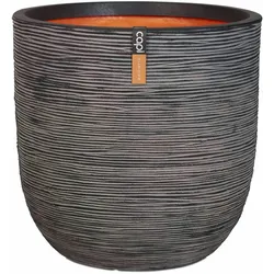 Capi Europe Capi Blumentopf Nature Rib Rund 54x52 cm Anthrazit KOFZ935