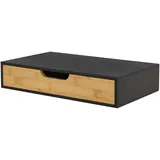 [en.casa] Wandregal Bokn mit Schublade Bambus Schwarz