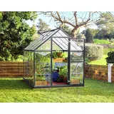 CANOPIA Hybrid Alu anthrazit Polycarbonat 0,7 mm/Dach HKP 4 mm 4,5 m2 inkl. Stahlfundament