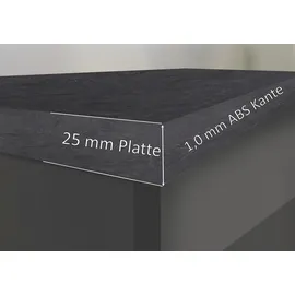 kochstation Küchenregal Sole 90 x 25 x 90 cm Grau