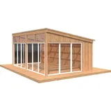 Palmako Pavillon Nova, inkl. Front- und Seitenverglasung, ca. B617/H288/T397 cm, Braun