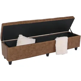 berlinlodge Sitzbank MIT Aufbewahrung Lars Leder + Kunstleder Creme HxBxT 45x112x45cm
