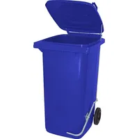 BRB-Lagertechnik BRB 240 Liter Mülltonne/Müllgroßbehälter, blau, mit Fußpedal für