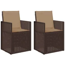 vidaXL Gartenstuhl 2 pcs braun 2 St.