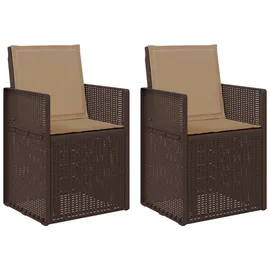 vidaXL Gartenstuhl 2 pcs braun 2 St.